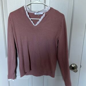 Mauve pink layered sweater